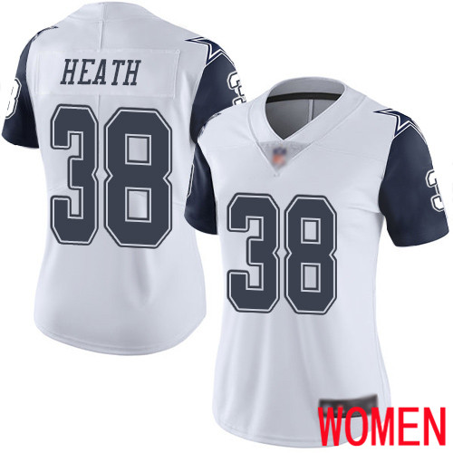 Women Dallas Cowboys Limited White Jeff Heath 38 Rush Vapor Untouchable NFL Jersey